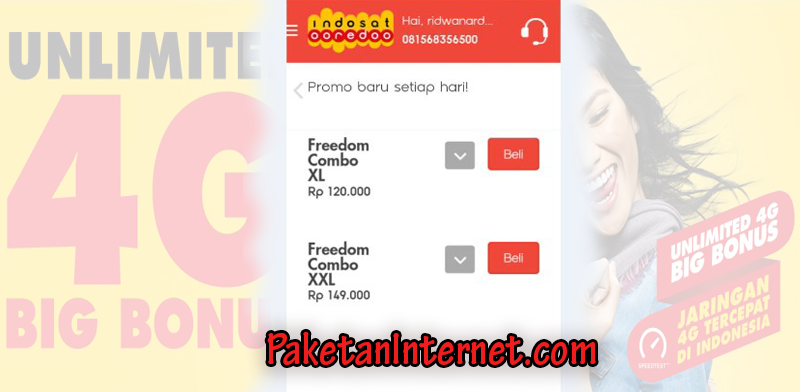 Promo Paket Internet Unlimited Indosat 4G
